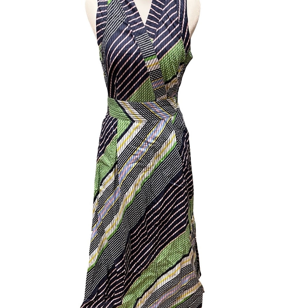 Tory Burch Overprinted Striped Midi Dress
